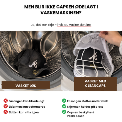 Vasket med CleanCaps versus vasket los