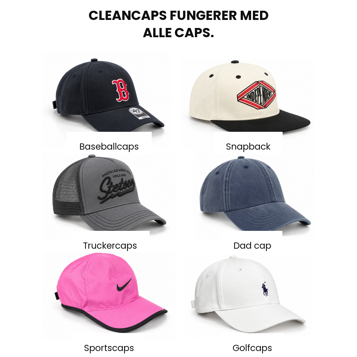 CleanCaps fungerer med alle caps